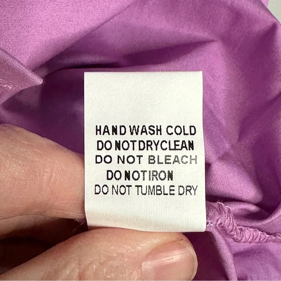 New J. NNA Lavender Ruffled Button Down Blouse Size Large Fairy Classic Workwear - Picture 6 of 10